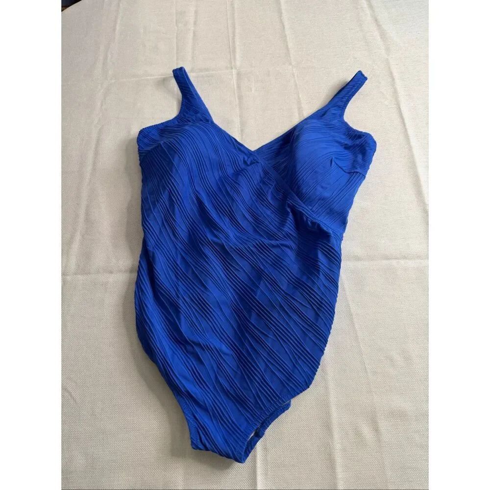 Gottex Blue Textured One Piece Swimsuit Plus Size Women’s 22W